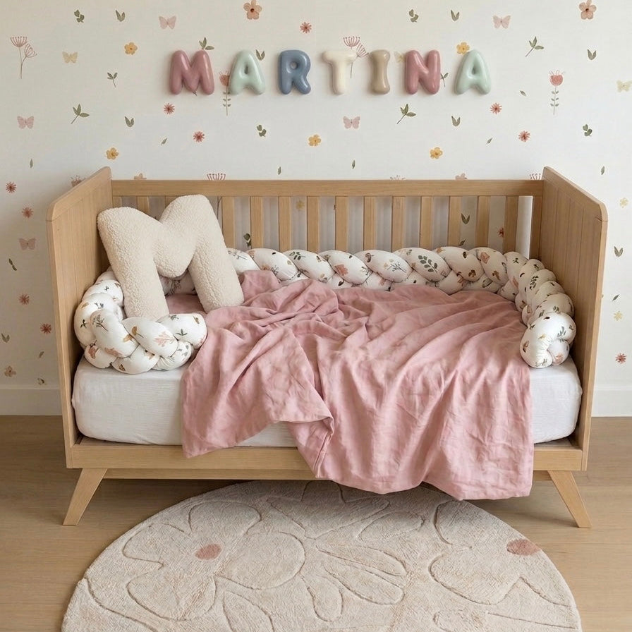 Letra decorativa azul 15cm personalizada para habitación infantil.